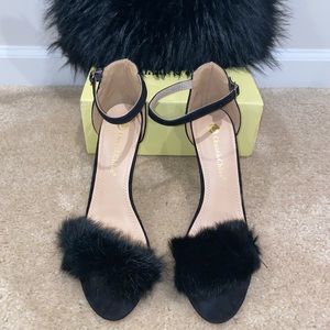 Black Fur Sandals ♠️